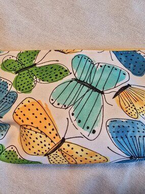 Clinique Vena Butterfly Makeup Bag Cosmetic Pouch Colorful Ladybug Lining Zipper
